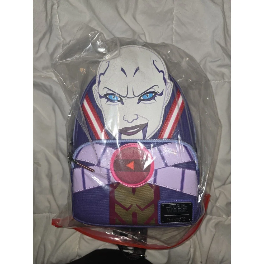 NWT loungefly Disney star wars asajj ventress mini backpack bookbag purse bag !